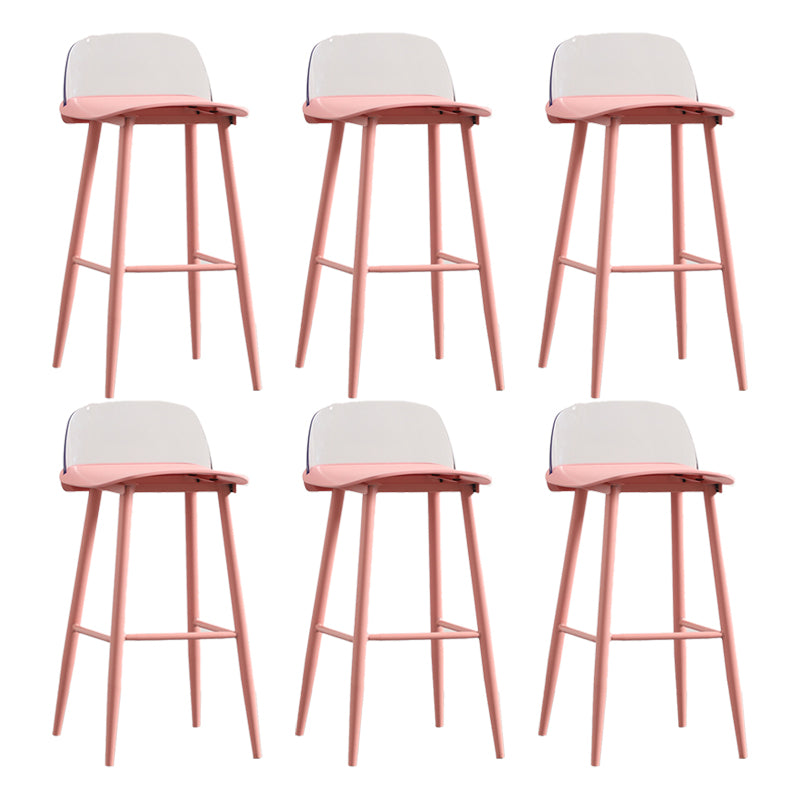 Scandinavian Plastic Barstool Plastic Furniture with Metal Legs in Matte Finish