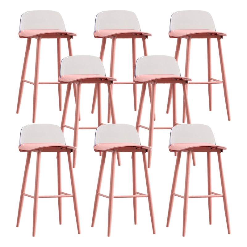 Scandinavian Plastic Barstool Plastic Furniture with Metal Legs in Matte Finish