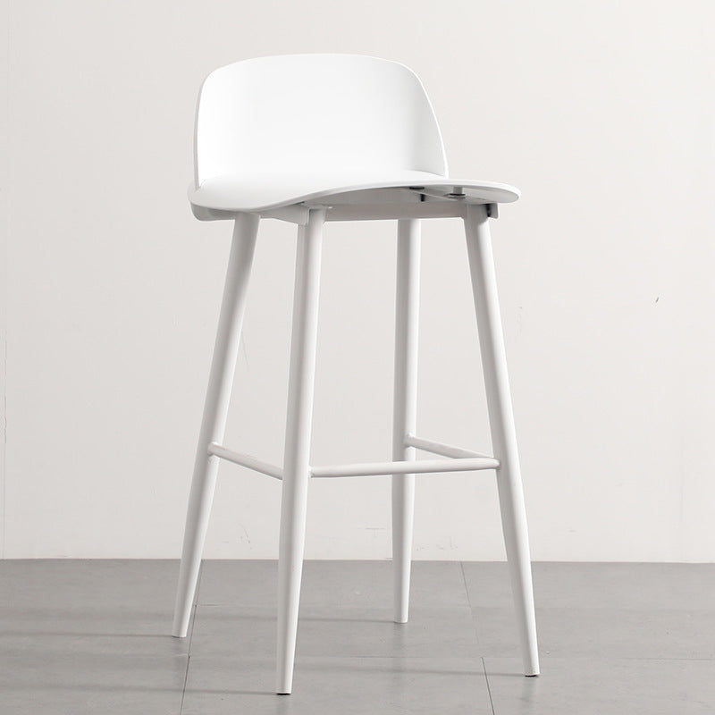 Scandinavian Plastic Barstool Plastic Furniture with Metal Legs in Matte Finish