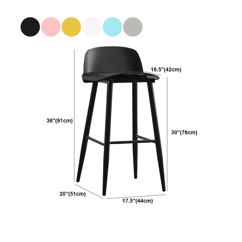 Scandinavian Plastic Barstool Plastic Furniture with Metal Legs in Matte Finish