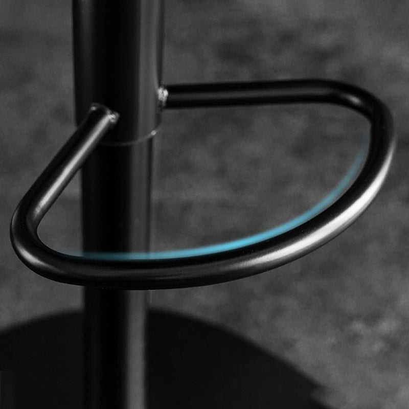 Scandinavian Metal Stool Faux Leather Upholstered Counter Stool in Matte Finish