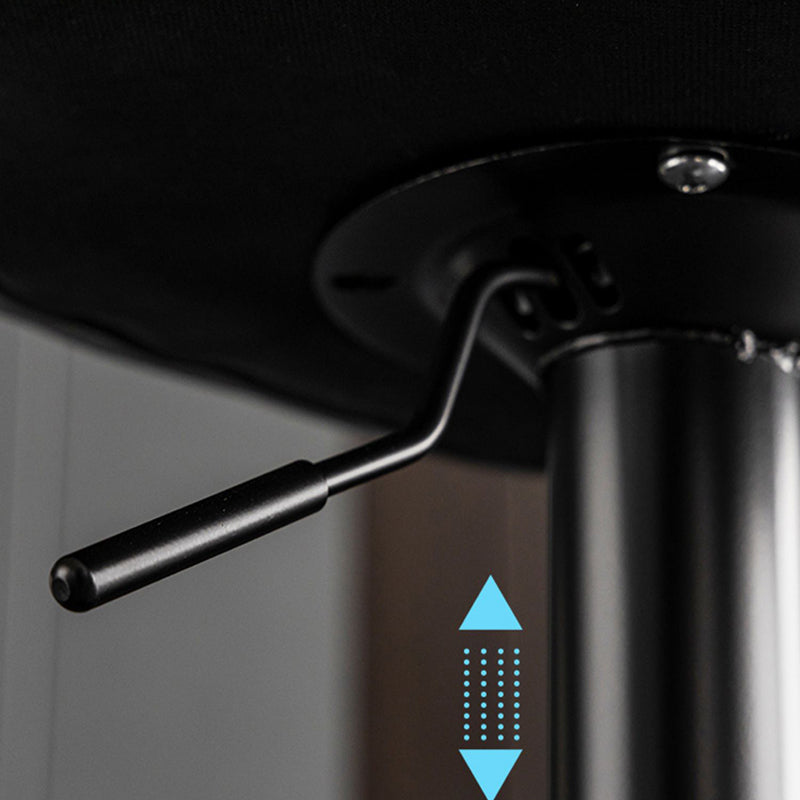 Scandinavian Metal Stool Faux Leather Upholstered Counter Stool in Matte Finish