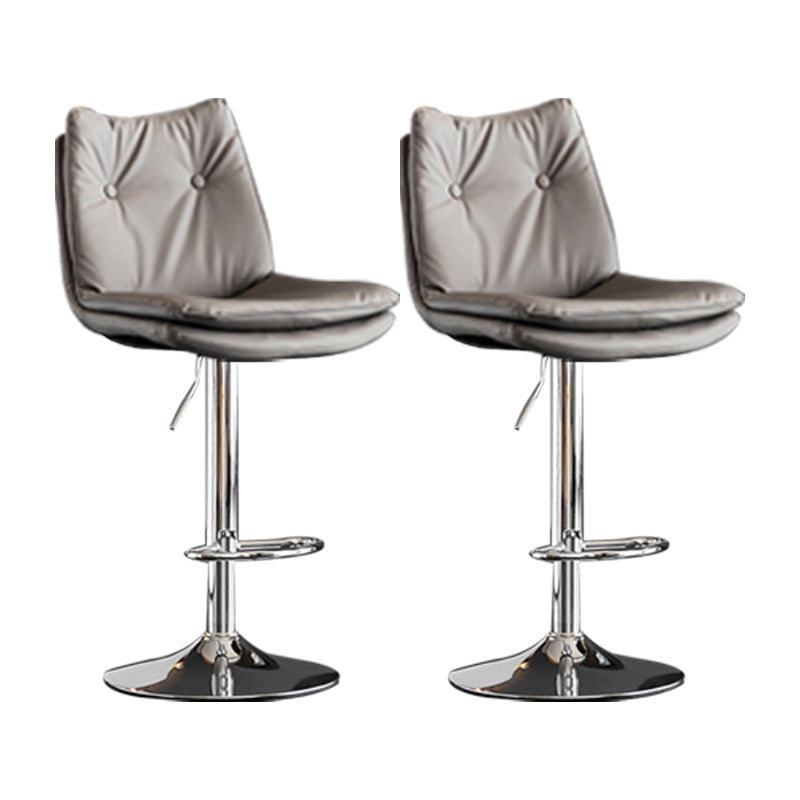 Scandinavian Metal Stool Faux Leather Upholstered Counter Stool in Matte Finish