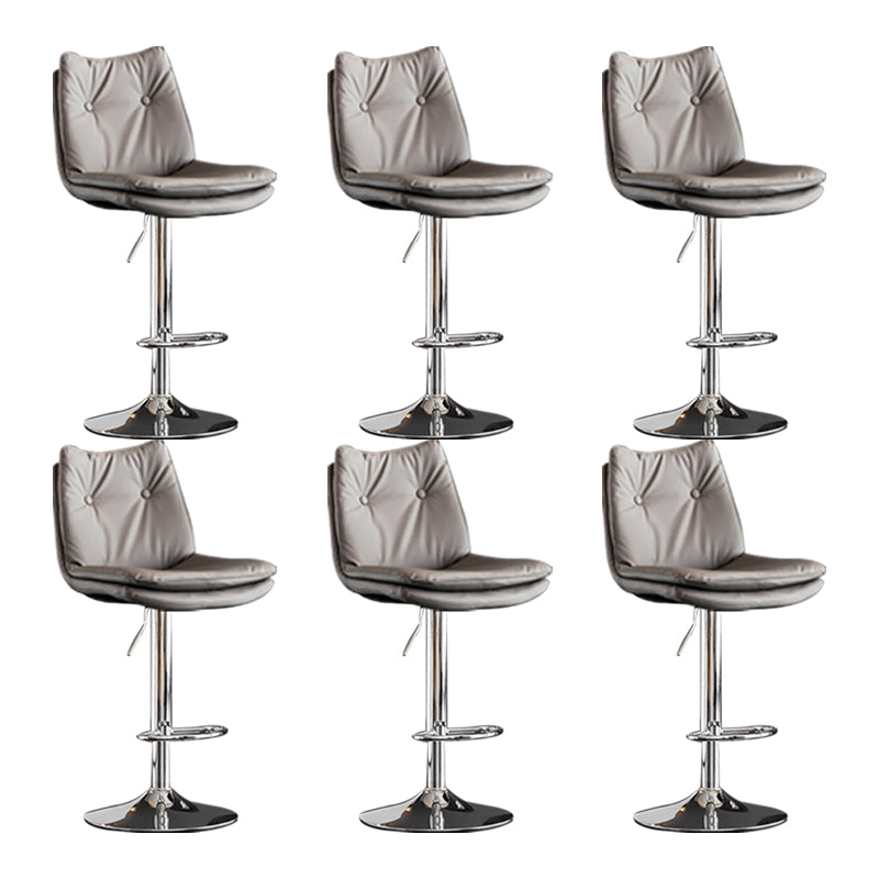 Scandinavian Metal Stool Faux Leather Upholstered Counter Stool in Matte Finish