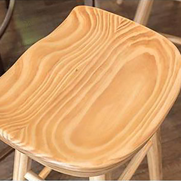 Contemporary Wood Stool Rectangle Seat Counter Stool in Matte Finish
