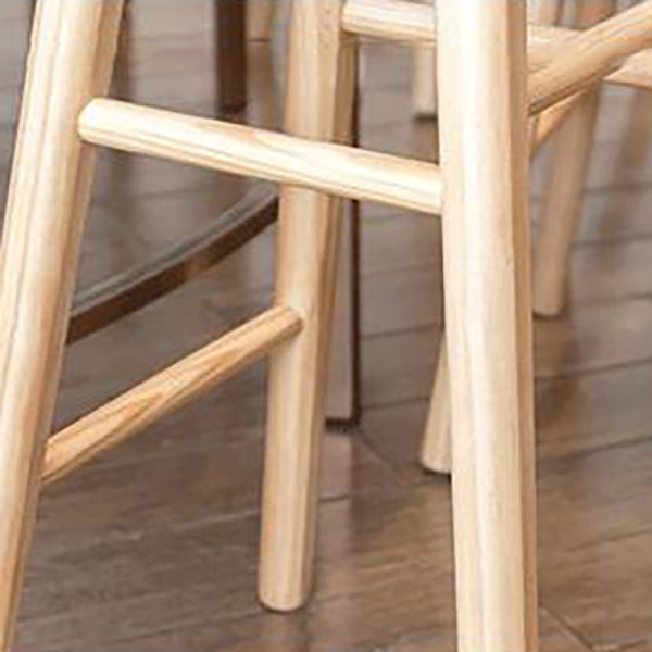 Contemporary Wood Stool Rectangle Seat Counter Stool in Matte Finish