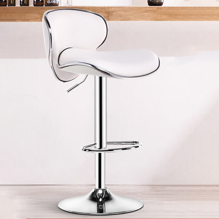 Contemporary Metal Stool Faux Leather Upholstered Counter Stool