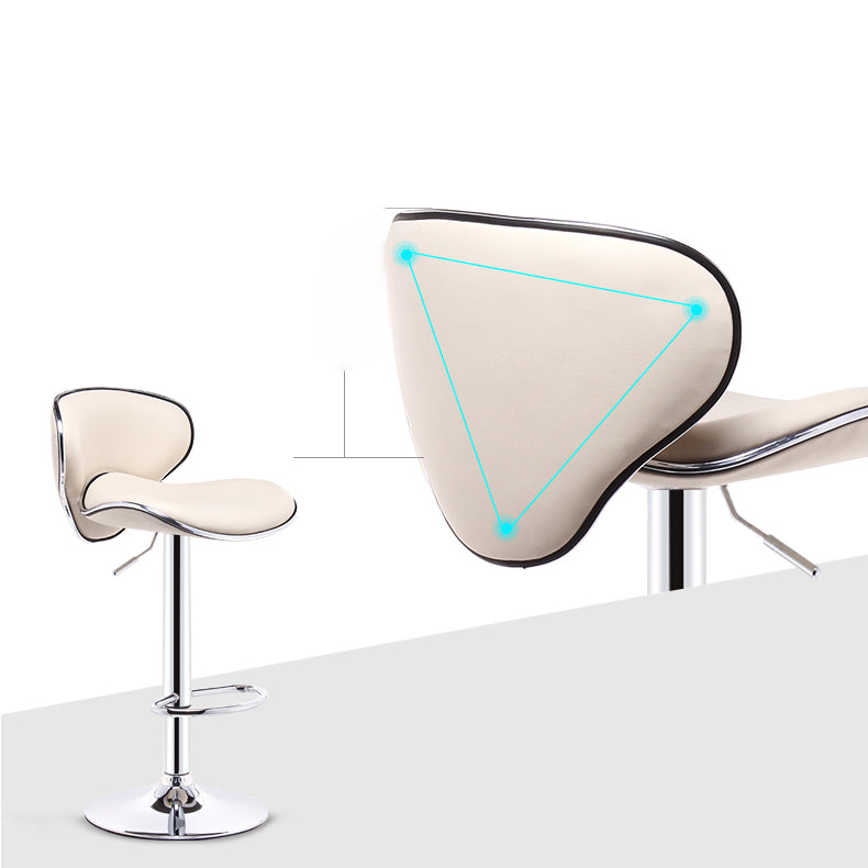 Contemporary Metal Stool Faux Leather Upholstered Counter Stool