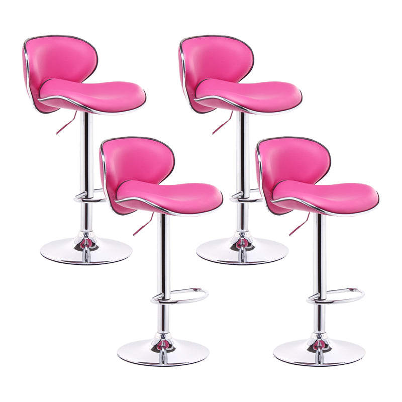 Contemporary Metal Stool Faux Leather Upholstered Counter Stool