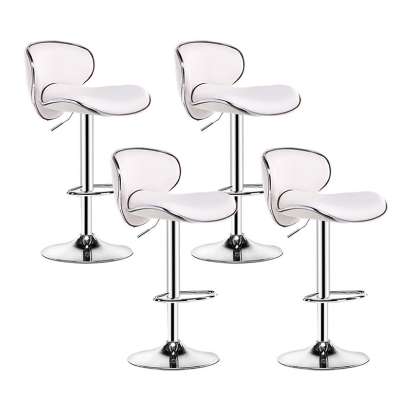 Contemporary Metal Stool Faux Leather Upholstered Counter Stool