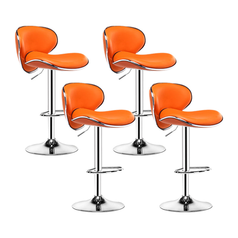 Contemporary Metal Stool Faux Leather Upholstered Counter Stool