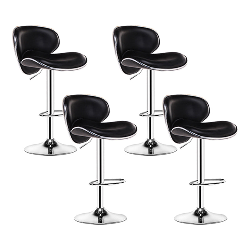 Contemporary Metal Stool Faux Leather Upholstered Counter Stool