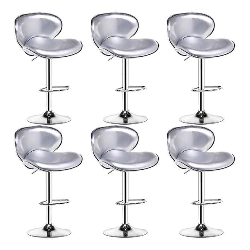 Contemporary Metal Stool Faux Leather Upholstered Counter Stool