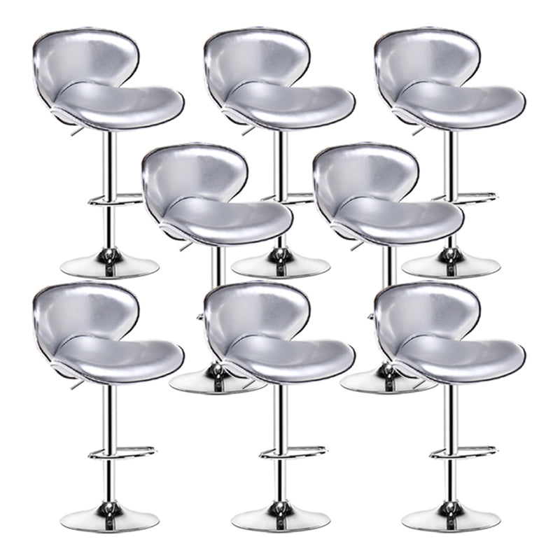 Contemporary Metal Stool Faux Leather Upholstered Counter Stool