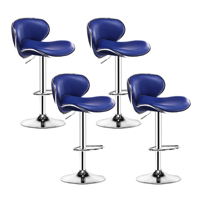 Contemporary Metal Stool Faux Leather Upholstered Counter Stool