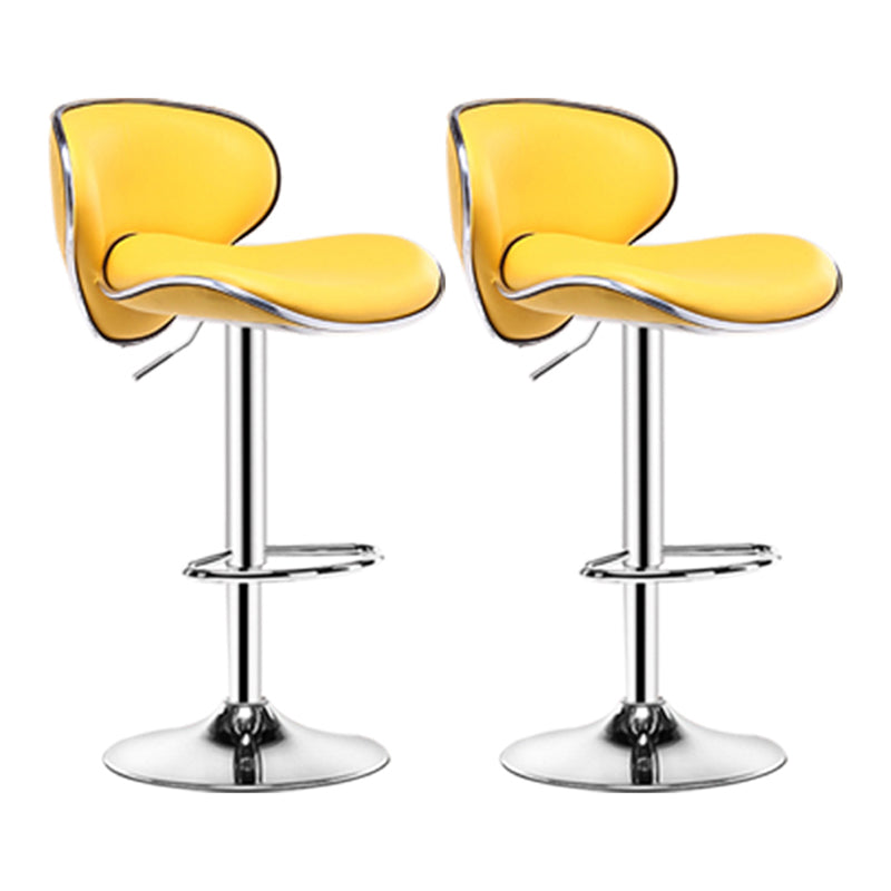 Contemporary Metal Stool Faux Leather Upholstered Counter Stool