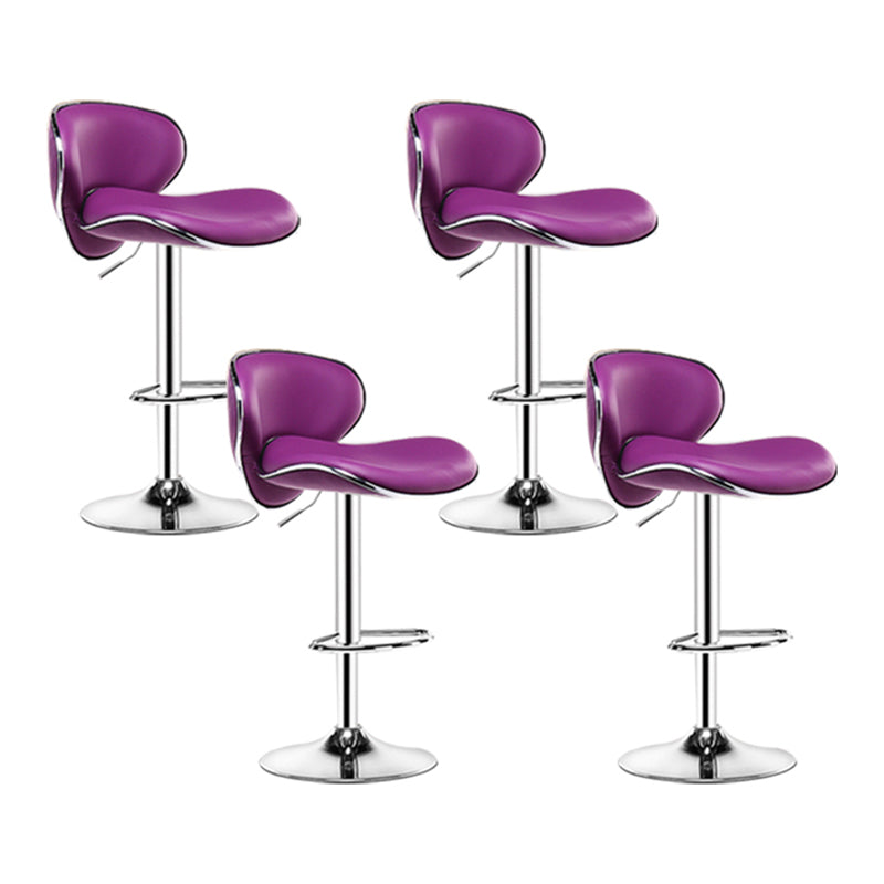 Contemporary Metal Stool Faux Leather Upholstered Counter Stool