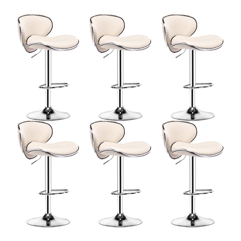 Contemporary Metal Stool Faux Leather Upholstered Counter Stool