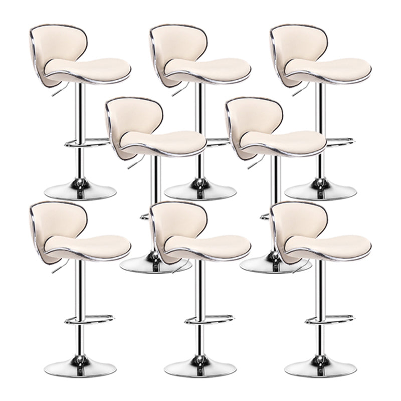 Contemporary Metal Stool Faux Leather Upholstered Counter Stool