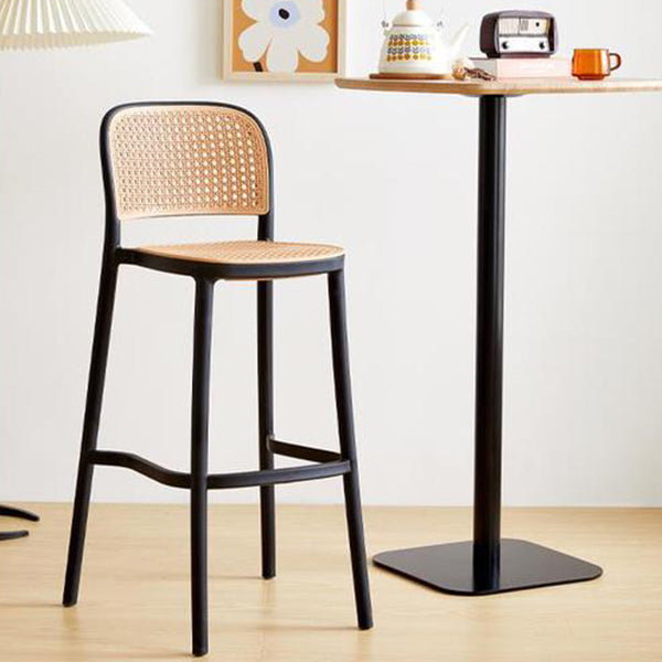 Scandinavian Plastic Barstool Plastic Furniture Rectangle Seat in Matte Finish