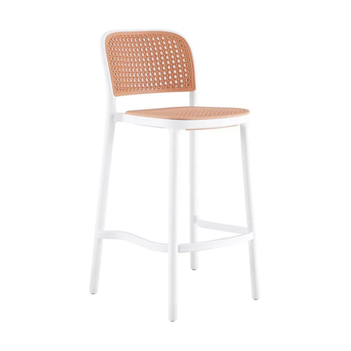 Scandinavian Plastic Barstool Plastic Furniture Rectangle Seat in Matte Finish