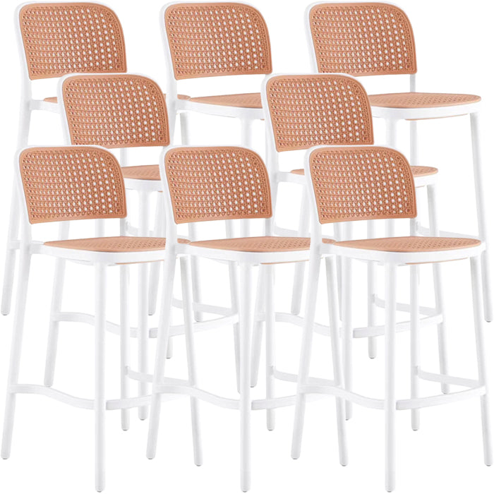 Scandinavian Plastic Barstool Plastic Furniture Rectangle Seat in Matte Finish