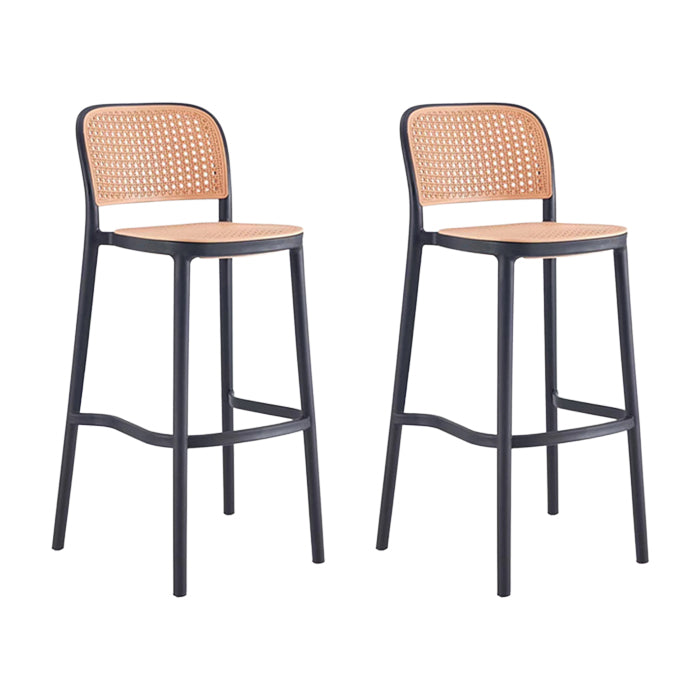 Scandinavian Plastic Barstool Plastic Furniture Rectangle Seat in Matte Finish