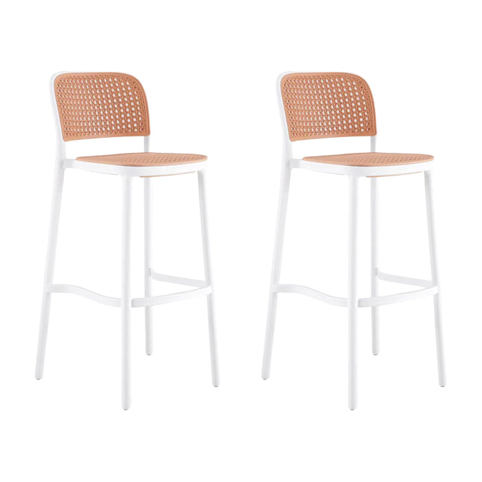 Scandinavian Plastic Barstool Plastic Furniture Rectangle Seat in Matte Finish