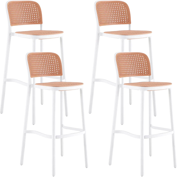 Scandinavian Plastic Barstool Plastic Furniture Rectangle Seat in Matte Finish
