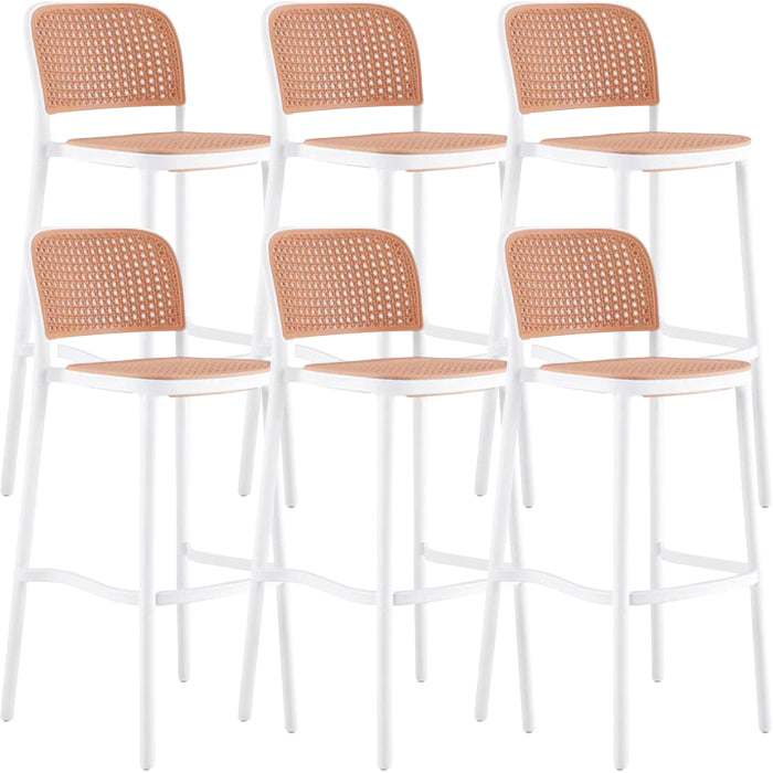 Scandinavian Plastic Barstool Plastic Furniture Rectangle Seat in Matte Finish