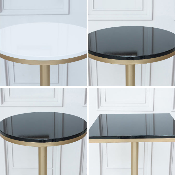 Bar Height Pub Table Glam Metal Pedestal Bar Table for Indoor