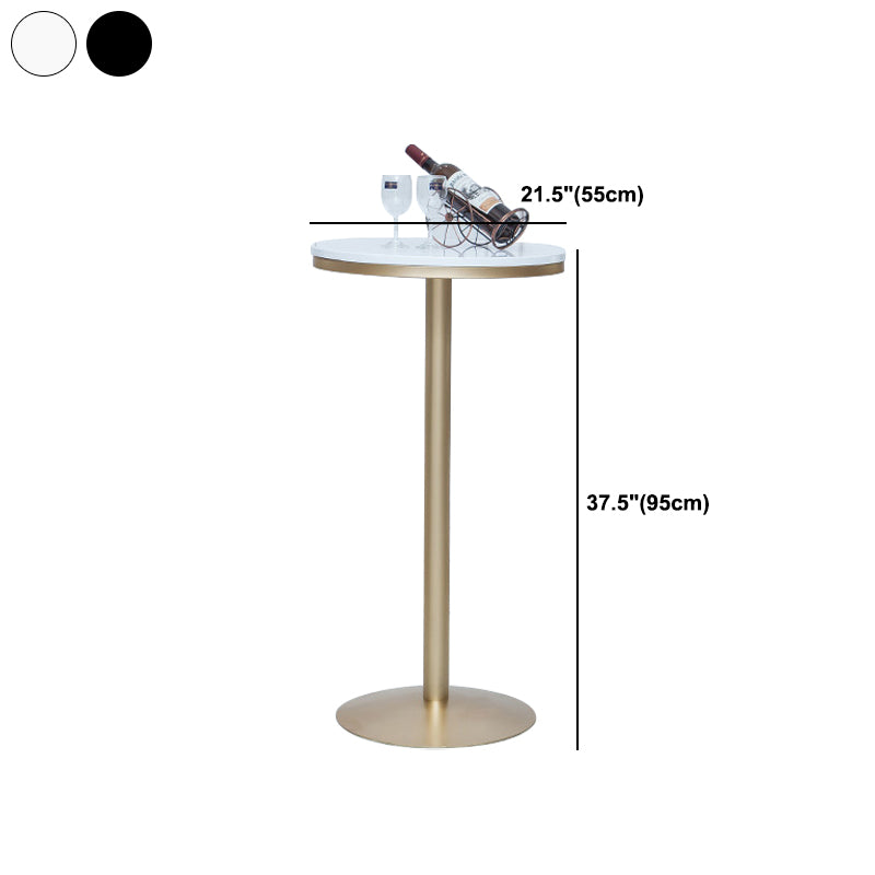 Bar Height Pub Table Glam Metal Pedestal Bar Table for Indoor