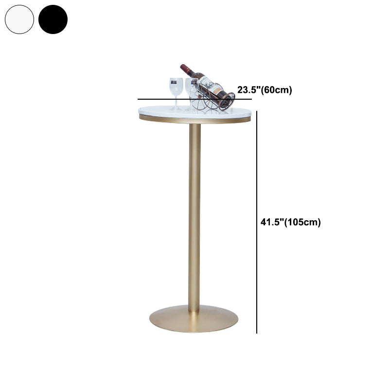 Bar Height Pub Table Glam Metal Pedestal Bar Table for Indoor