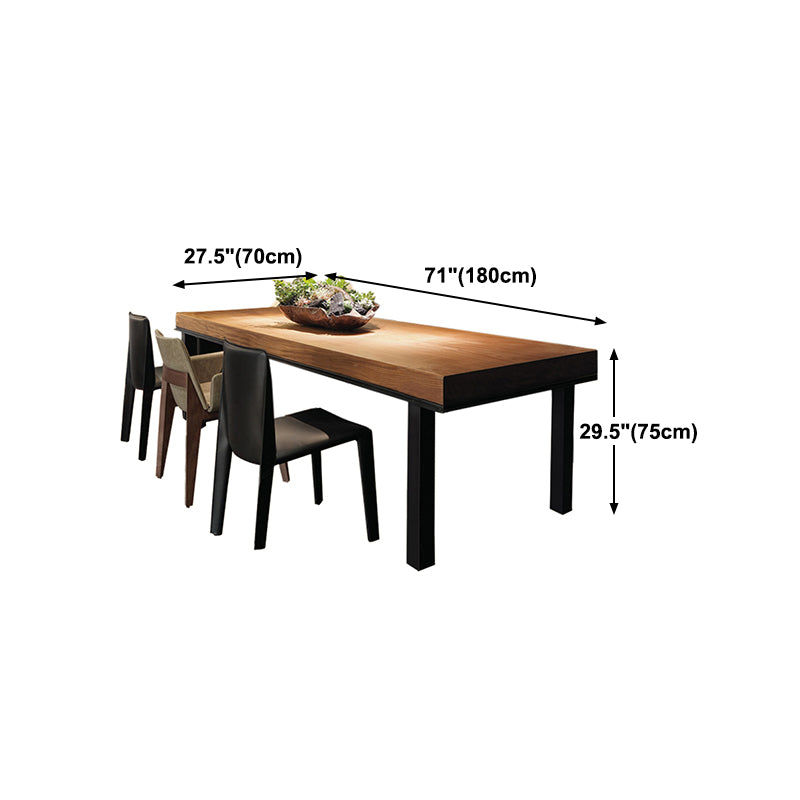 Pine Wood Dining Table Industrial Rectangle Table with 4 Legs