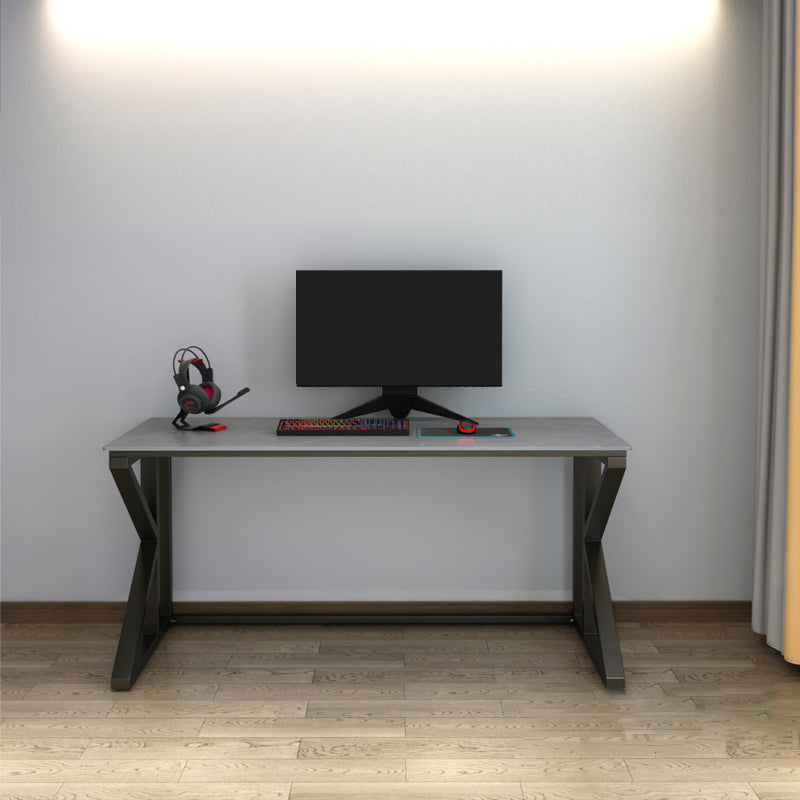 Stone Industrial Writing Desk Rectangular Gaming Desk for Home