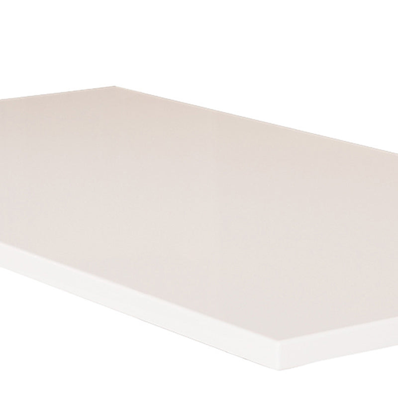 Rectangular Glam Writing Desk White Wooden Writing Desk with Metal Legs