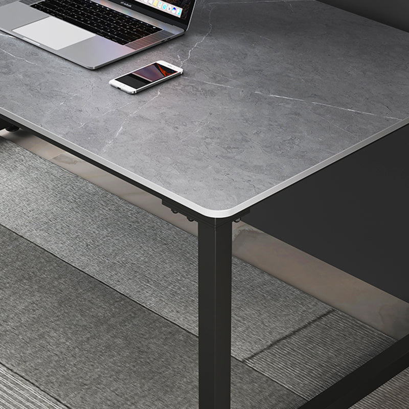 Contemporary Stone Writing Desk Sled Rectangular  Office Desk for Home