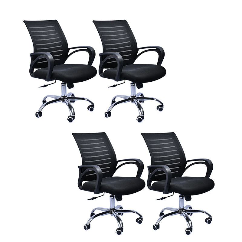 Contemporary Office Chair Fixed Arms Tilt Mechanism Conference Chair