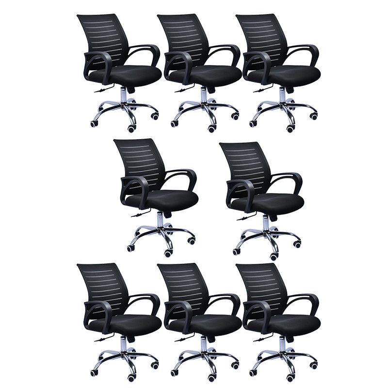 Contemporary Office Chair Fixed Arms Tilt Mechanism Conference Chair