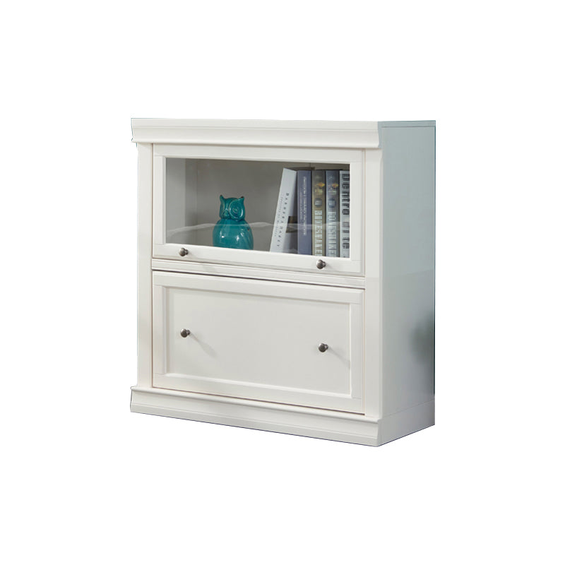 Urban Wooden Shelf Bookcase White Closed Back Bookshelf with Doors