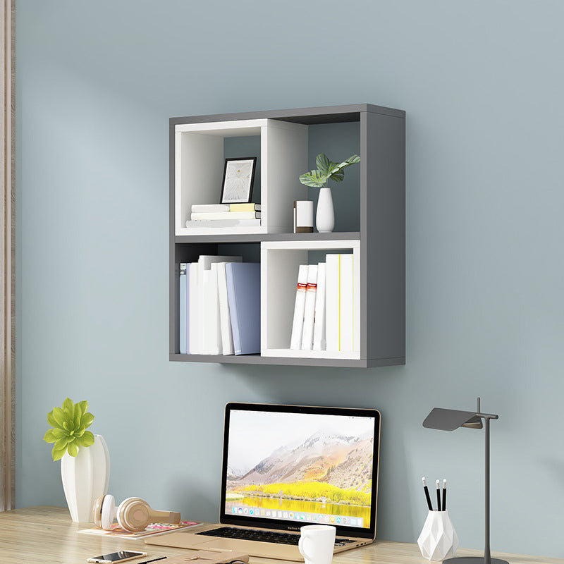 Wall Unit Open Book Shelf Modern Engineered Wood Shelf Bookcase for Bedroom