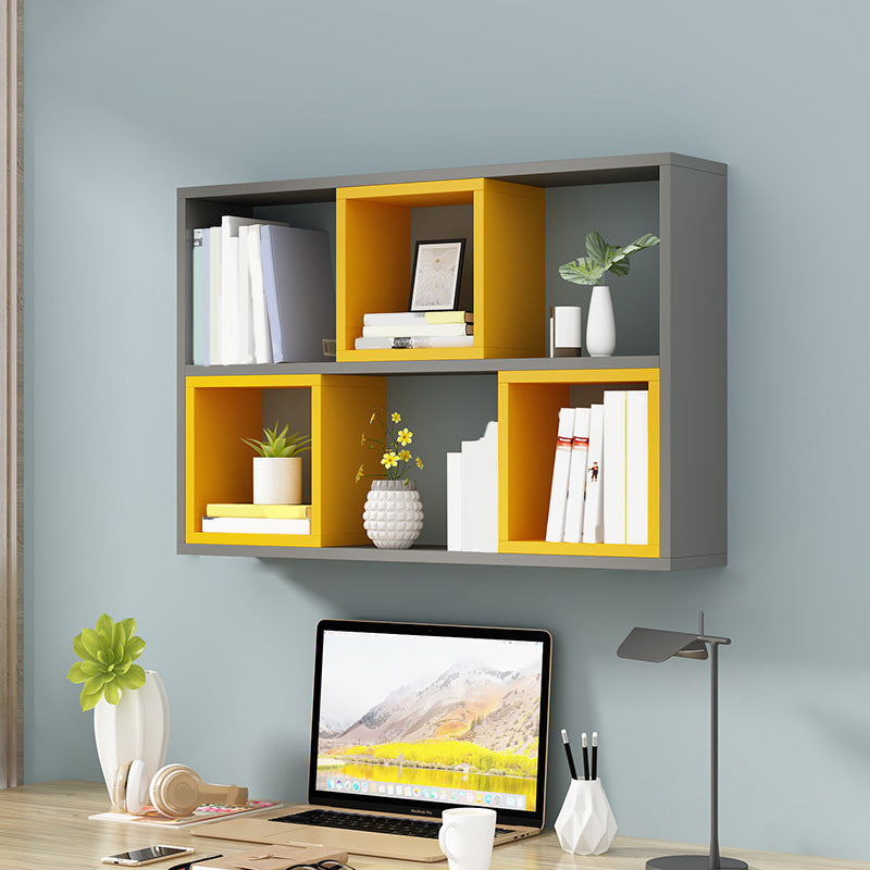 Wall Unit Open Book Shelf Modern Engineered Wood Shelf Bookcase for Bedroom