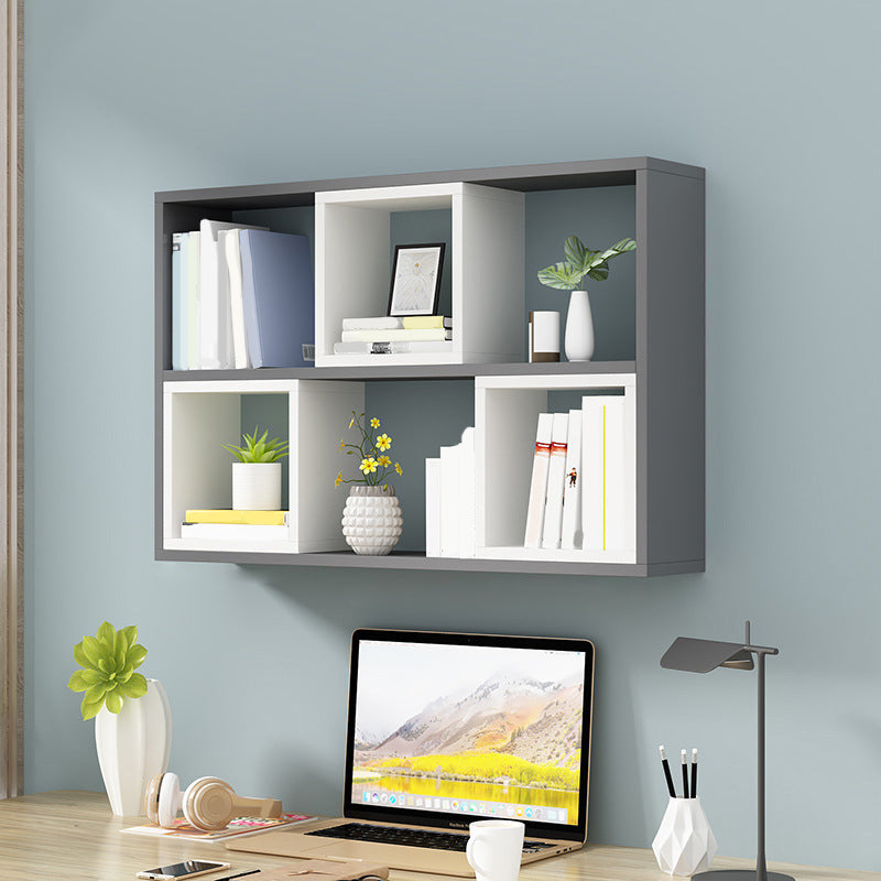 Wall Unit Open Book Shelf Modern Engineered Wood Shelf Bookcase for Bedroom