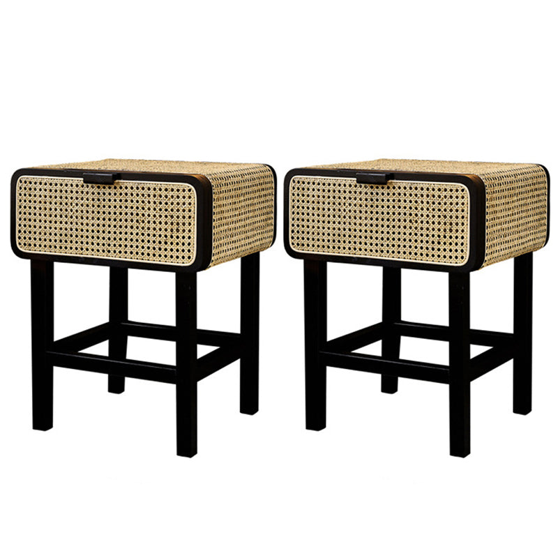 Contemporary Lower Shelf Nightstand Wooden Bedside Cabinet with Door for Bedroom