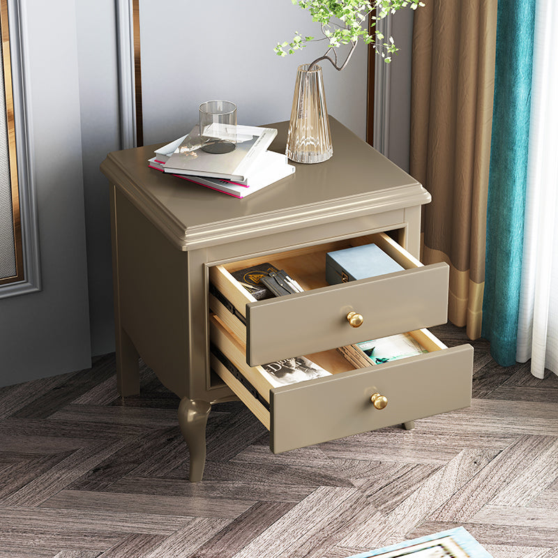 Traditional Oak Night Table Drawer Storage Nightstand for Bedroom
