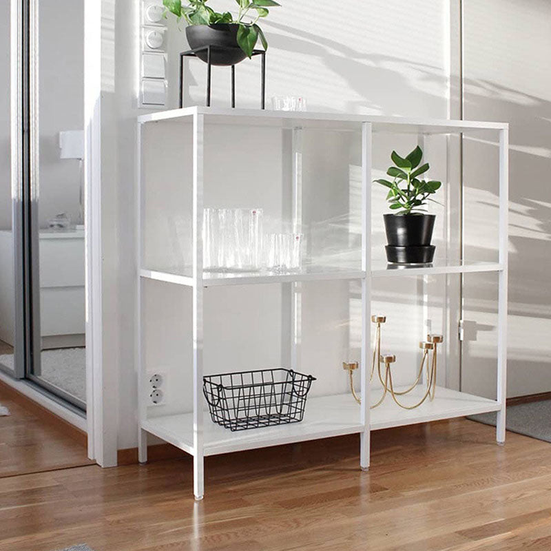 Modern Iron Console Sofa Table Rectangle End Table with Shelves for Hall