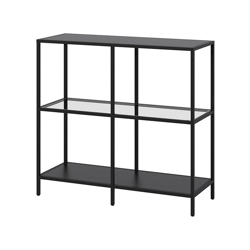 Modern Iron Console Sofa Table Rectangle End Table with Shelves for Hall
