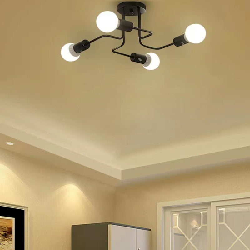 Metal Sputnik Shape Flush Mount Lights Modern Multi Lights Flush Mount Light Fixtures