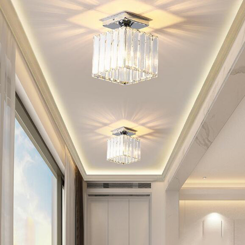 Minimalist Ceiling Lamp Nordic Crystal Flush Mount Light Fixture for Bedroom