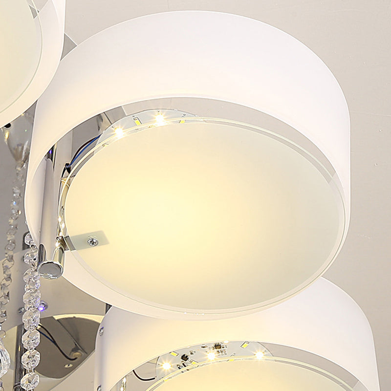 3/5/6/7/9-Light Modern Chrome Flush Mount Lighting LED Ceiling Light with Crystal